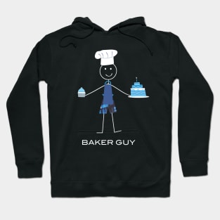 Funny Mens Baker Illustration Hoodie